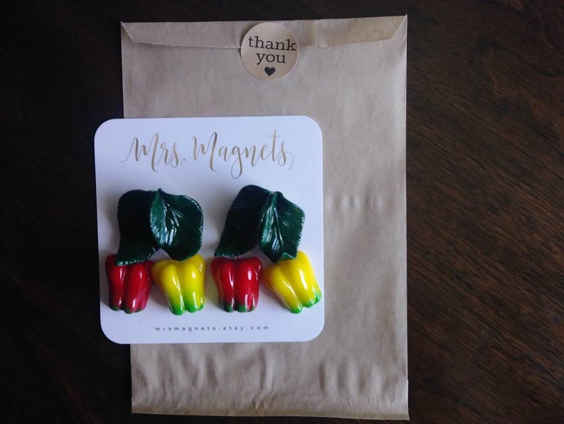 Red/yellow Bell Pepper Magnets Set of 2-fridge Magnets - Etsy