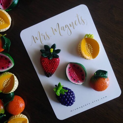 Vitamin C Fruit Set of 5 Fridge Etsy