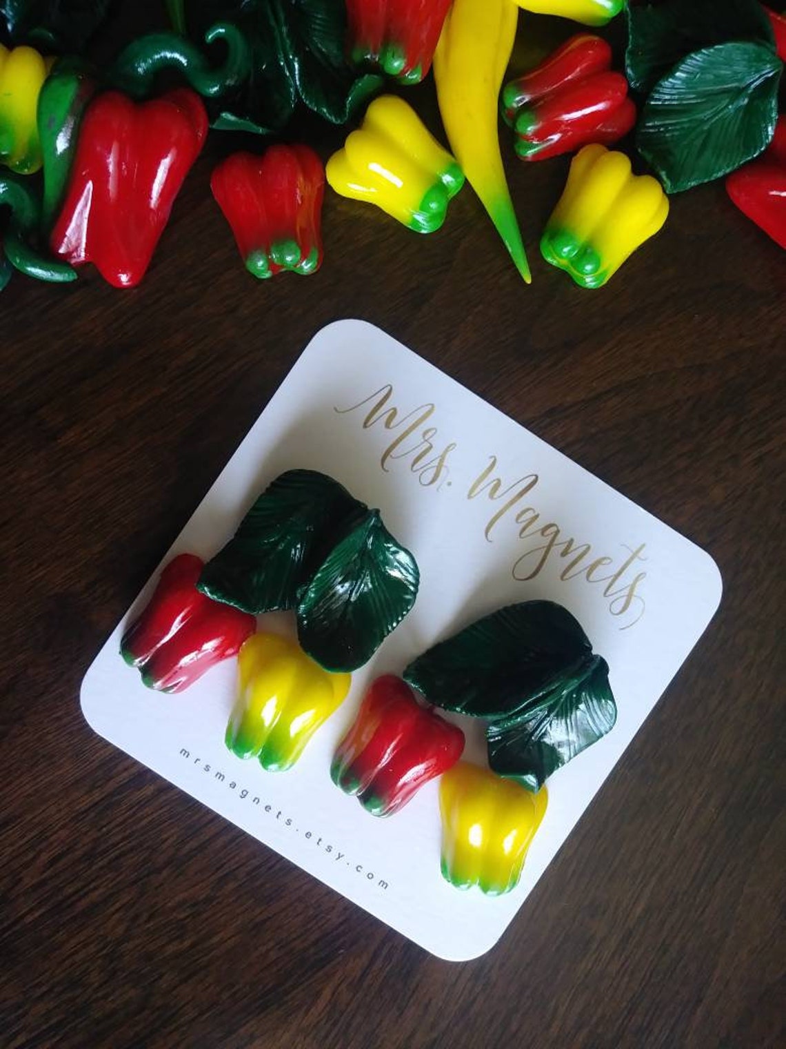 Red/yellow Bell Pepper Magnets Set of 2-fridge Magnets - Etsy