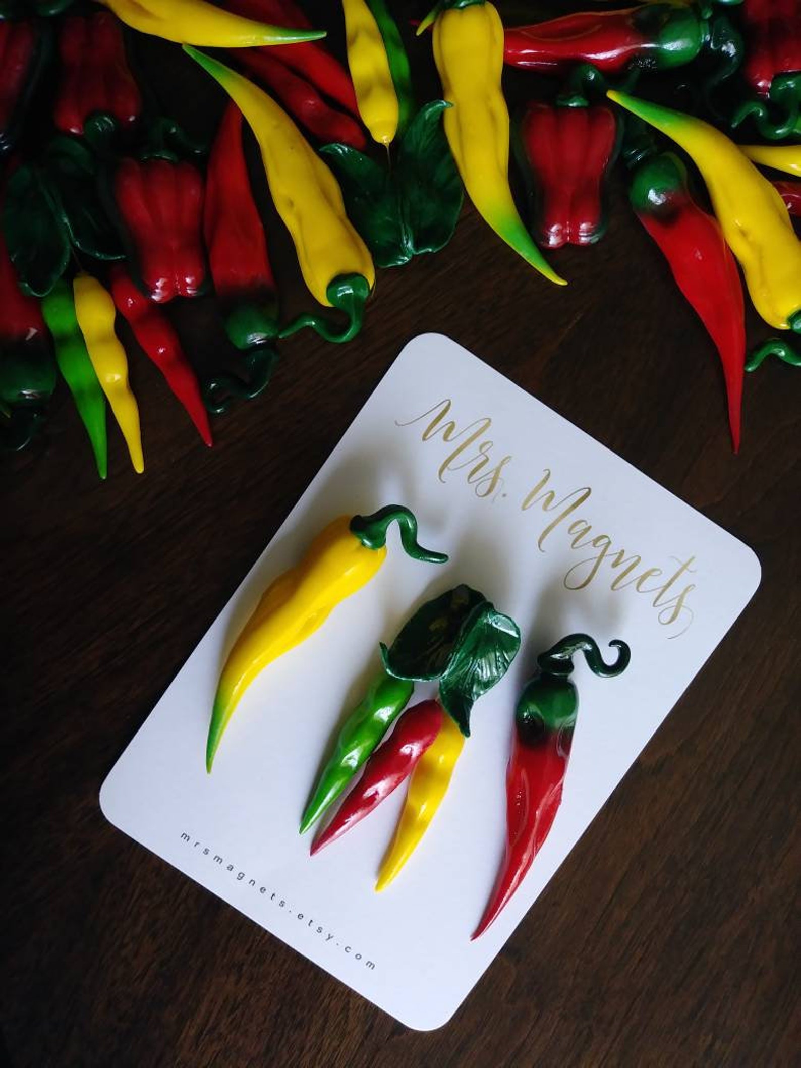 Chili Pepper Set of 3 Fridge Decorative Etsy