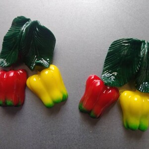 Red/yellow Bell Pepper Magnets Set of 2-fridge Magnets Decorative ...