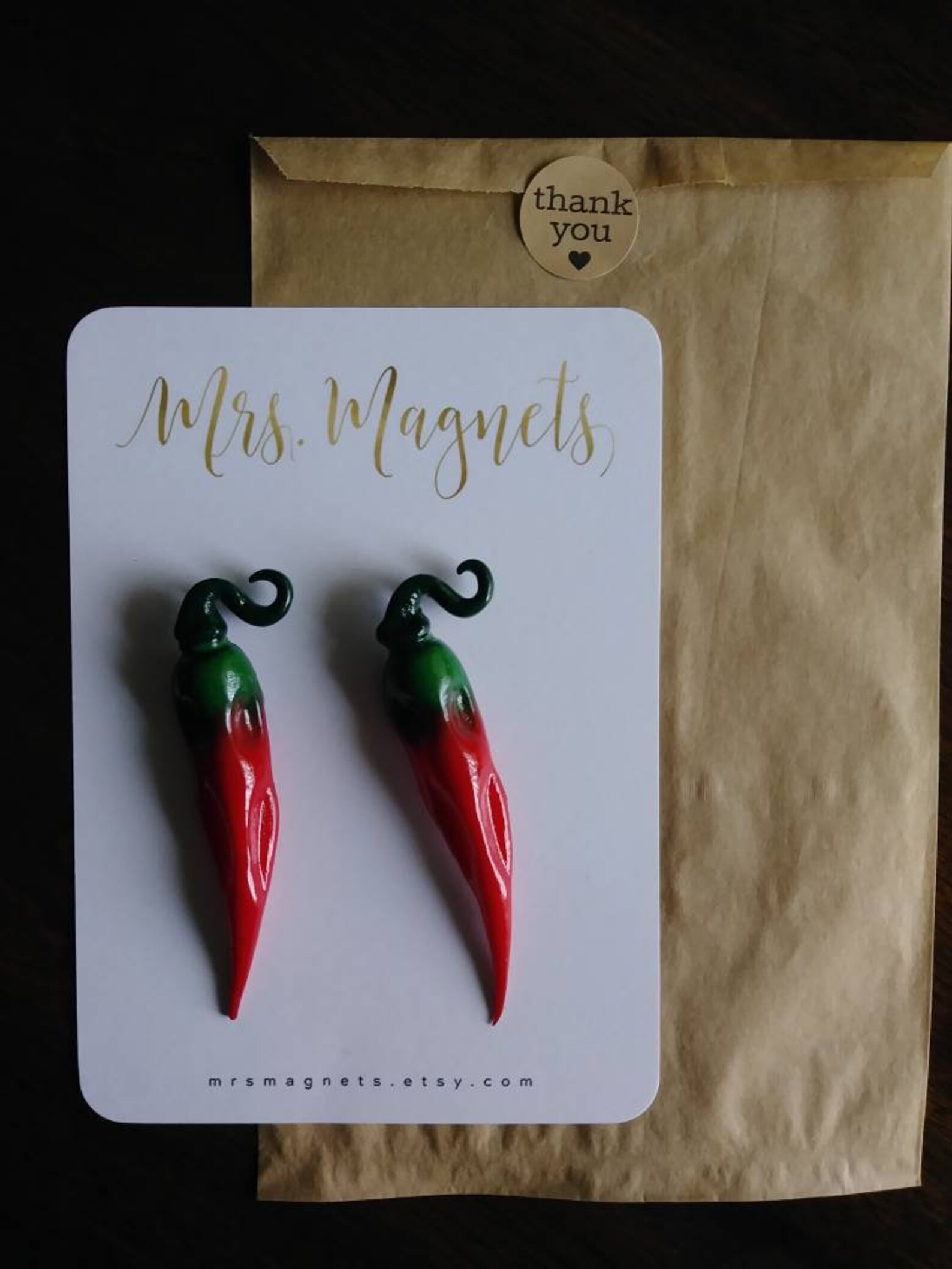 Red Chili Pepper Set of 2 Fridge Etsy