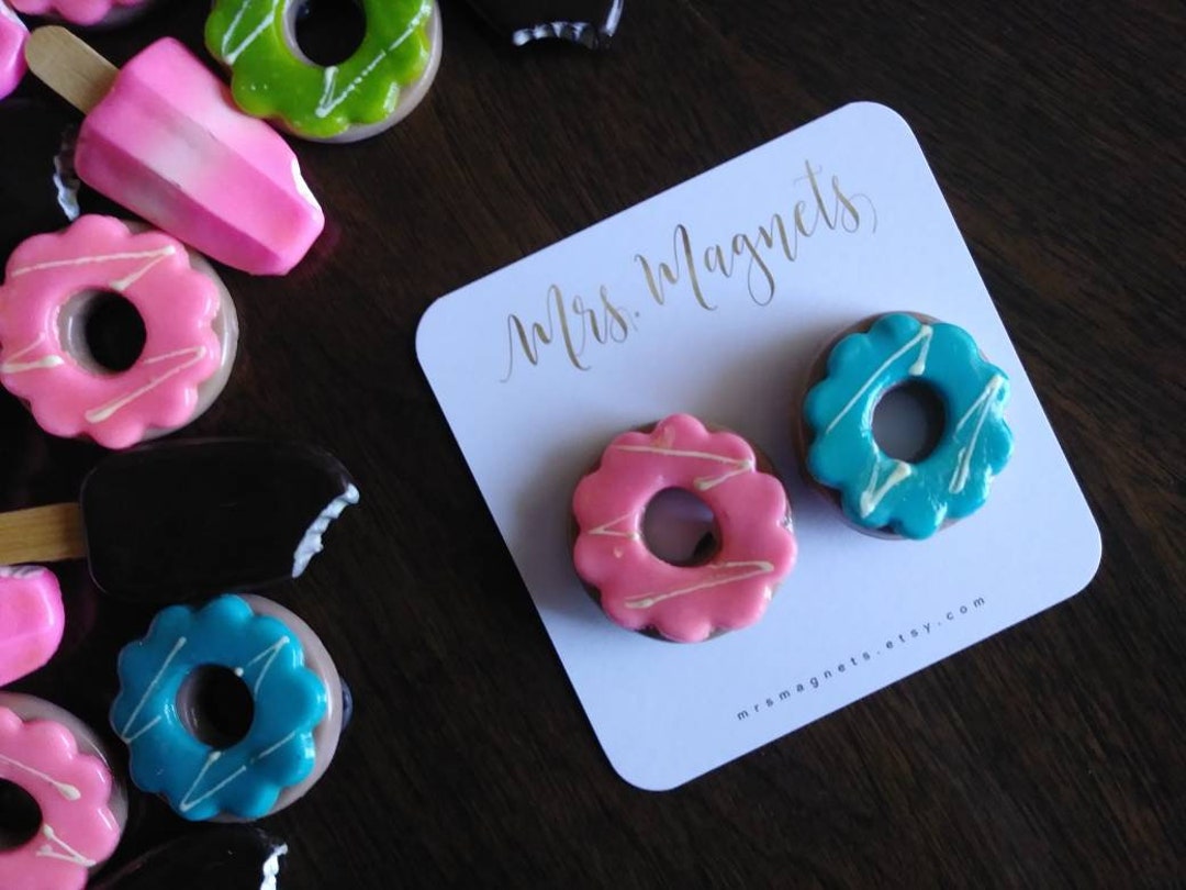 Donut Set of 2 Fridge Decorative Cute Food Refrigerator