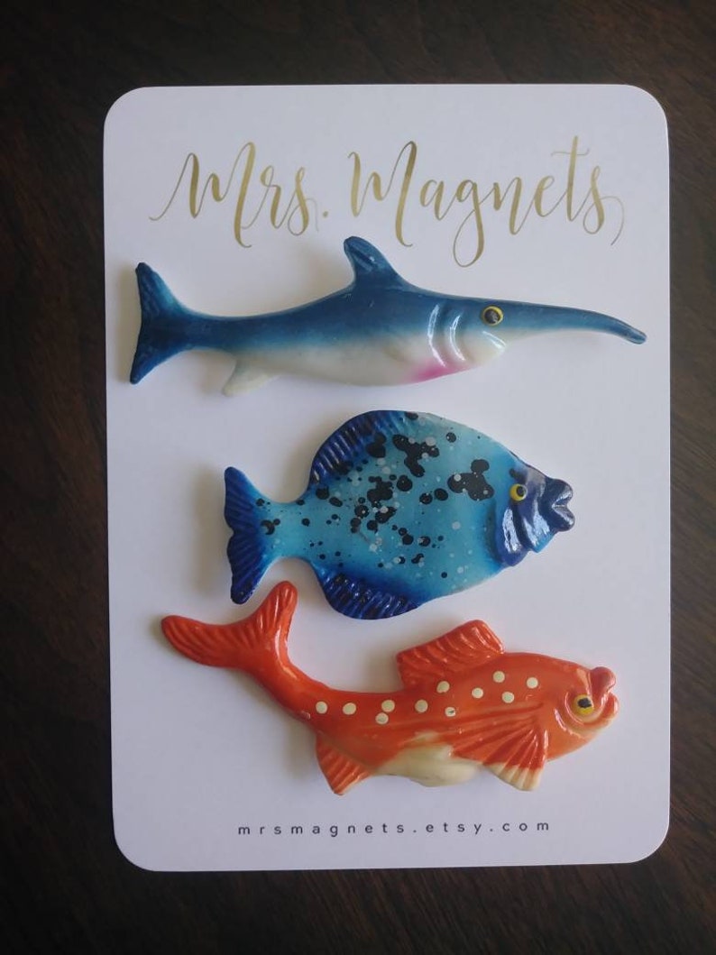 Fish Set of 3 Fridge Decorative Etsy