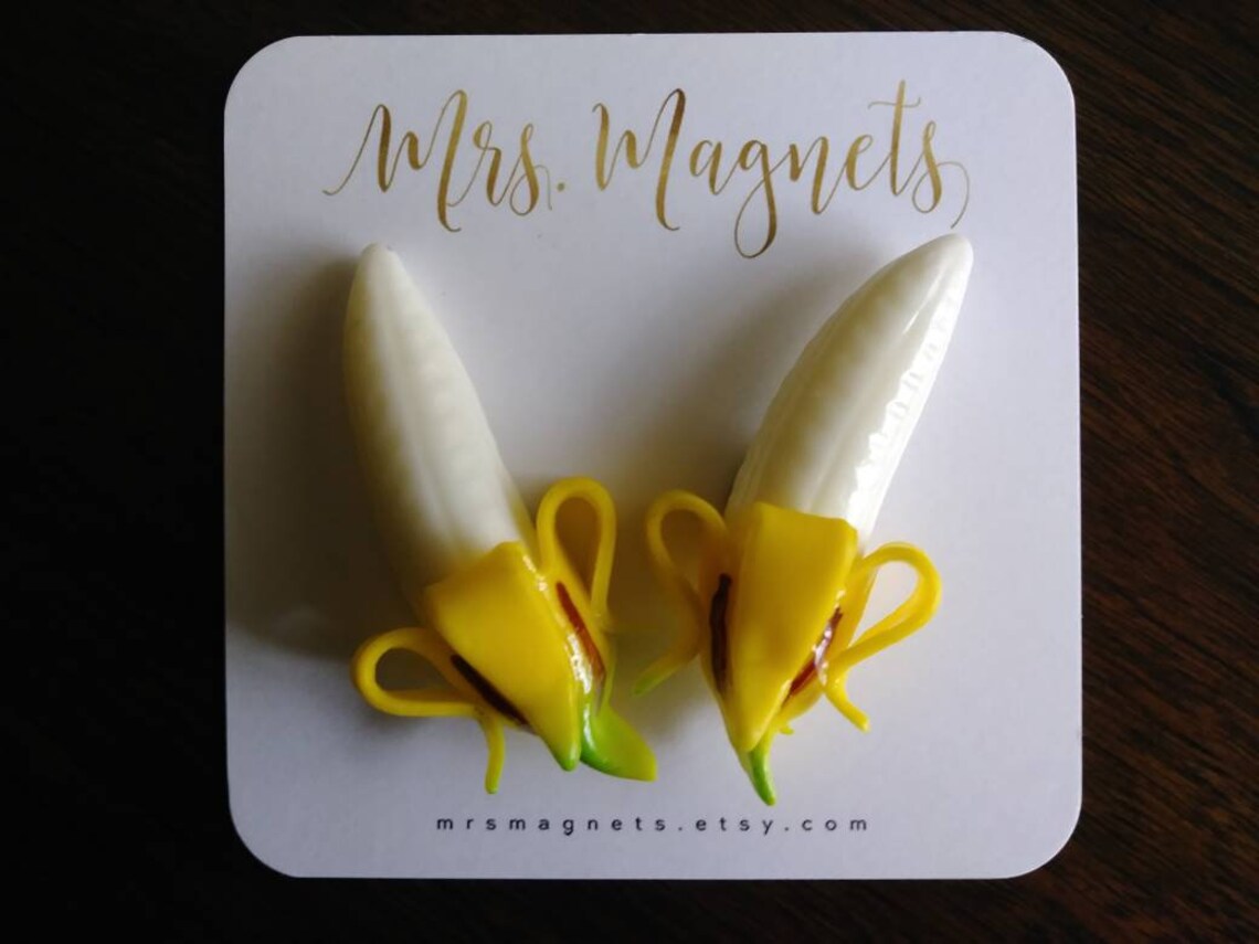 Peeled Banana Set of 2 Fridge Decorative Etsy