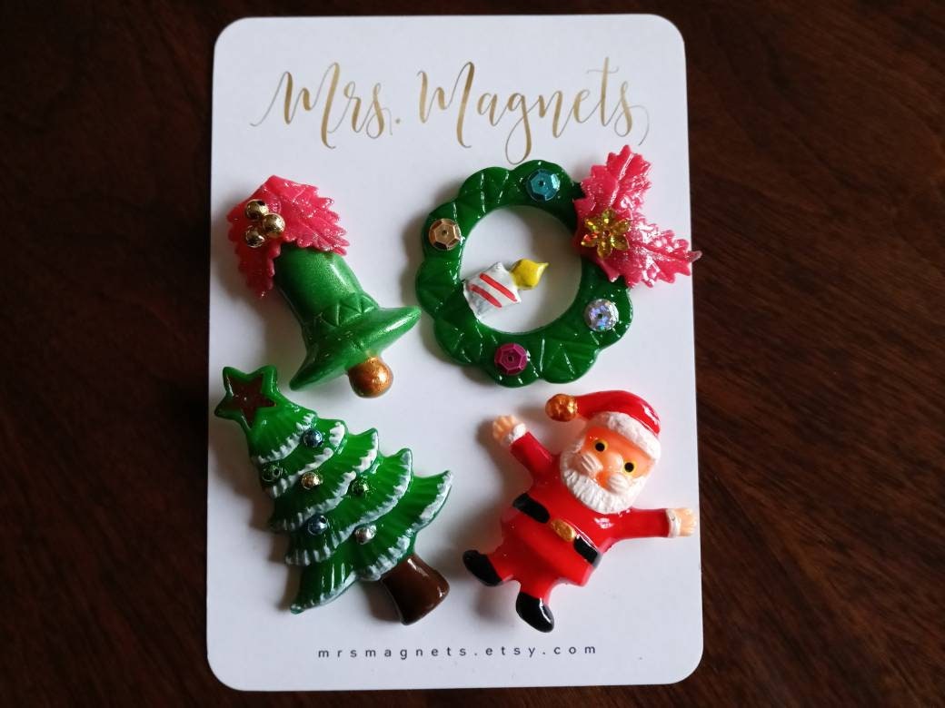 Christmas Set of 4 Fridge Etsy