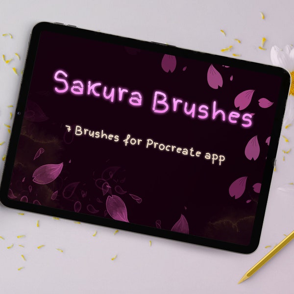 Sakura brushes Procreate | 7 brushes | pastel kawaii sakura | Sakura petals digital brushes |さくら | Flower brushes