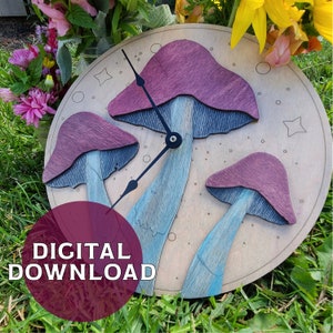 Forest Mushroom wall clock - Digital download