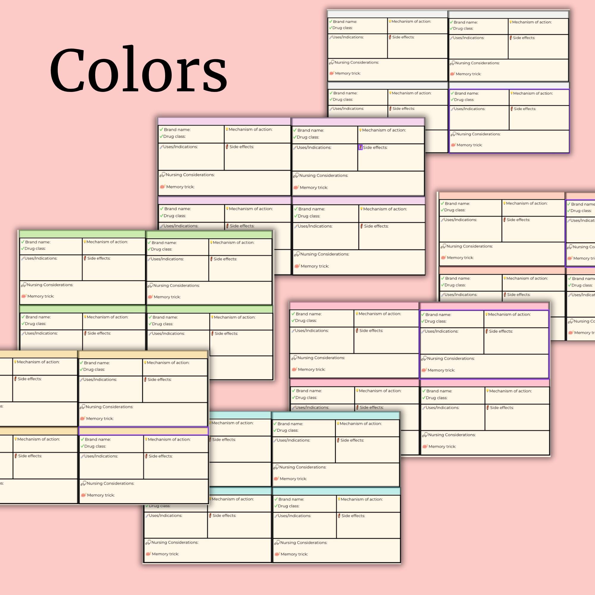 Nursing Pharmacology Flashcards | 3x5 Printable Med Cards | Drug Study ...