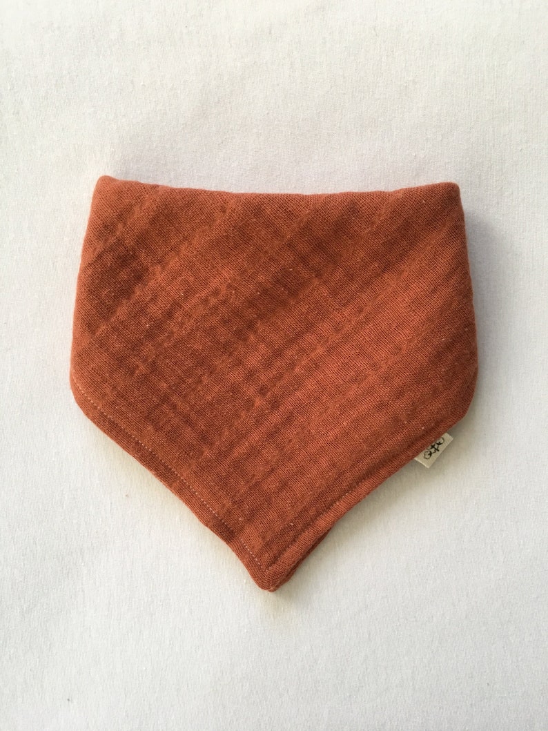 gauze bib drool bib teether lovey bib lovey burp cloth rust snap bib double gauze bandana bib