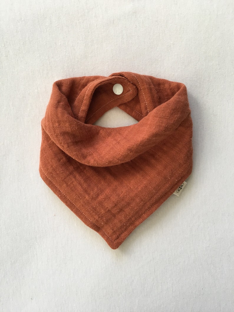 gauze bib drool bib teether lovey bib lovey burp cloth rust snap bib double gauze bandana bib