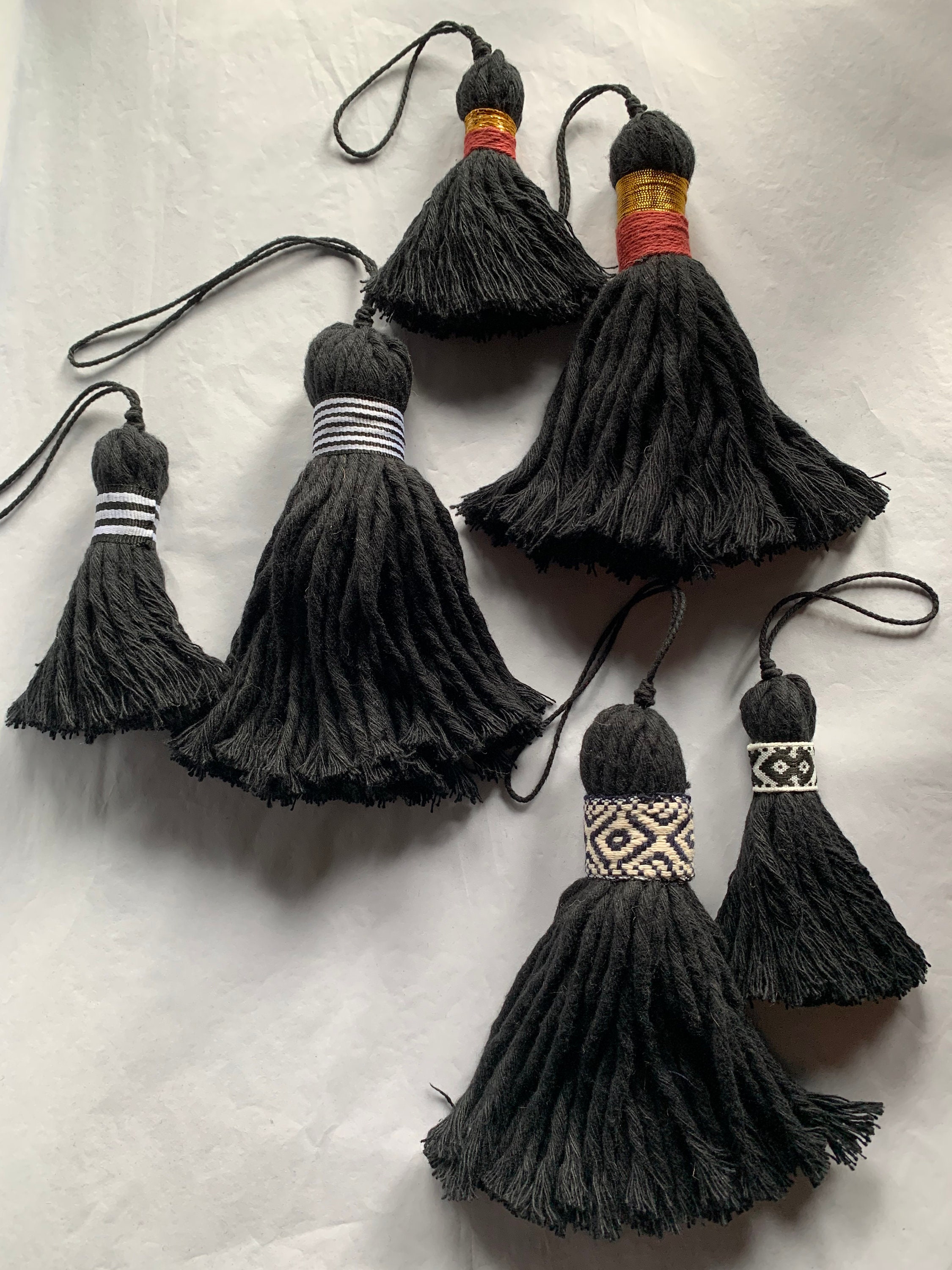 Large Black Tassels Macrame Boho Tassels Door Tassels Etsy