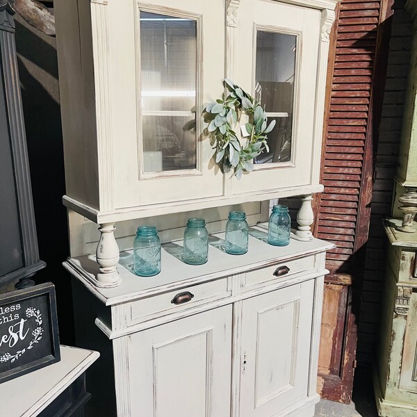 Rustic farmhouse hutch, cabinet, cupboard, cottage, shabby chic