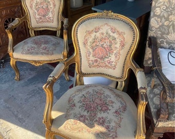 Antique French Louis XV style armchairs