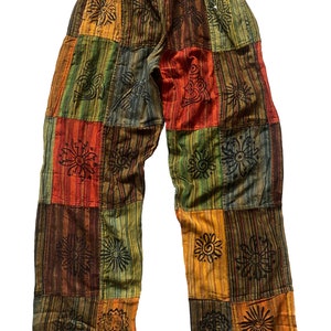 Unisex  hippie style patchwork trouser