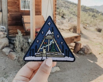 christmas cabin patch // camping + adventure patch