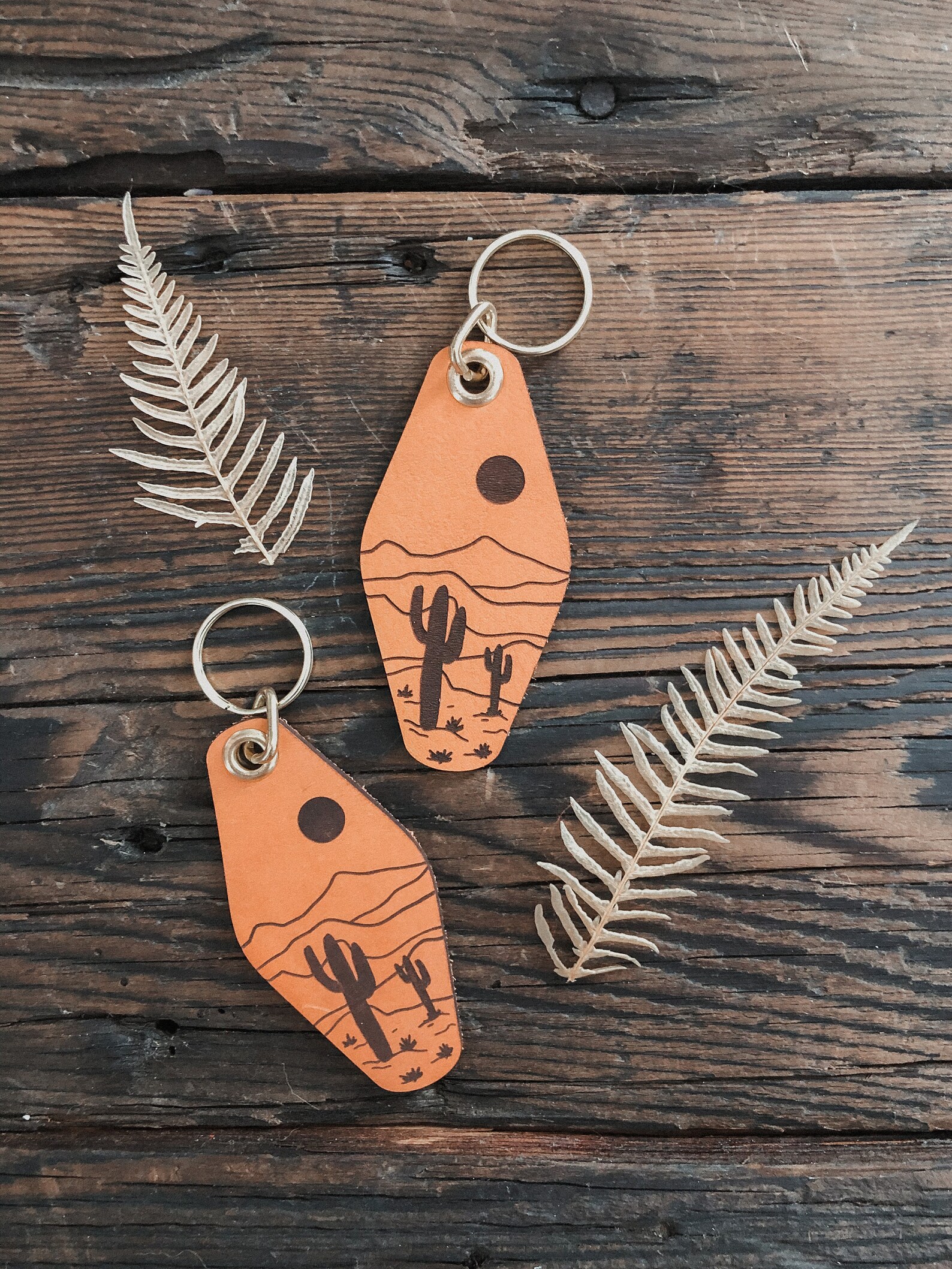 Santa Barbara California Leather Keychain Motel Style