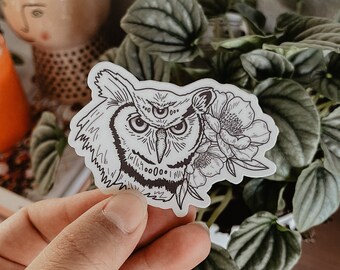 great horned owl sticker // adventure + nature sticker