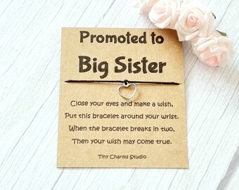 Promoted To Be Sister Bracelet, Pregnancy Announcement, New Big Sister Gift