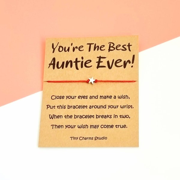 Auntie Wish Bracelet, Gift For Aunty, Keepsake Gift, Birthday Gift For Aunt