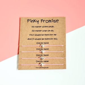 Set Of 4 Pinky Promise bracelets, BFF Best Friends Friendship Gift Set