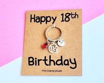 Happy 18th Birthday Personalised Keyring, Milestone Keepsake Birthday Gift