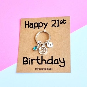 Happy 21st Birthday Personalised Keyring, Milestone Keepsake Birthday Gift