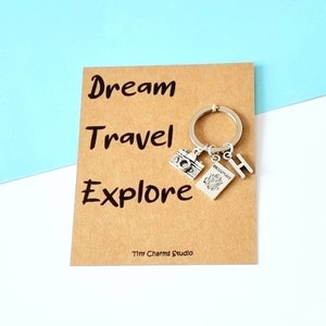 Personalised Travel keyring, Travel keyring, Gift For Traveller
