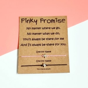 Set Of 2 Pinky Promise bracelets, BFF Best Friends Friendship Gift Set