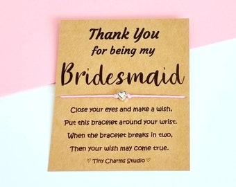 Bridesmaid Wish Bracelet, Thank You Bridesmaid, Bridesmaid Gifts