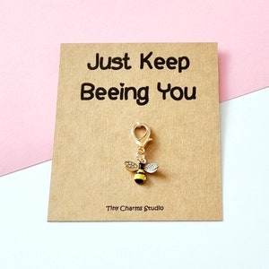 Just Keep Beeing You Bee Charm Gift, Positivity Gift, Planner Charm