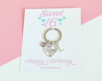Chaveiro personalizado para festa de 16 anos, presente para festa de 16 anos, lembrança de aniversário.