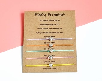 Ensemble de 5 bracelets Pinky Promise, ensemble-cadeau d'amitié BFF Best Friends