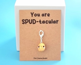 Kawaii Potato Clay Charm Keychain, You Are Spud-tacular, Graduation Gift