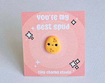 Adorable Kawaii Potato Polymer Clay Pin Badge