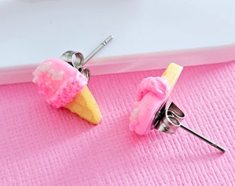 Ice Cream Earring Studs - Polymer Clay Accessories