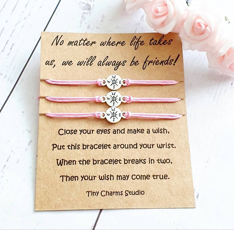 Set of 3 Matching Friendship Wish Bracelets Distance Gift Etsy