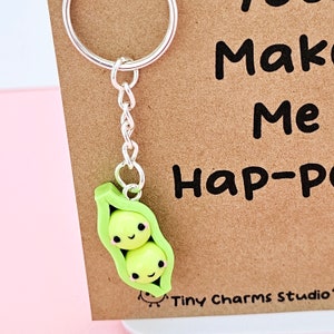 You Make Me Hap-pea Kawaii Pea Pod Keychain Charm image 9