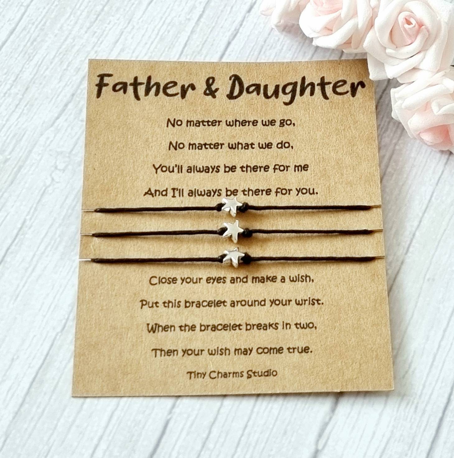 Set of 2 Distance Wish Bracelet Father 