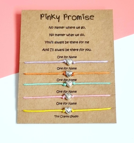 Juego de 5 pulseras Pinky Promise juego de regalo de amistad BFF Best Friends Etsy Mexico