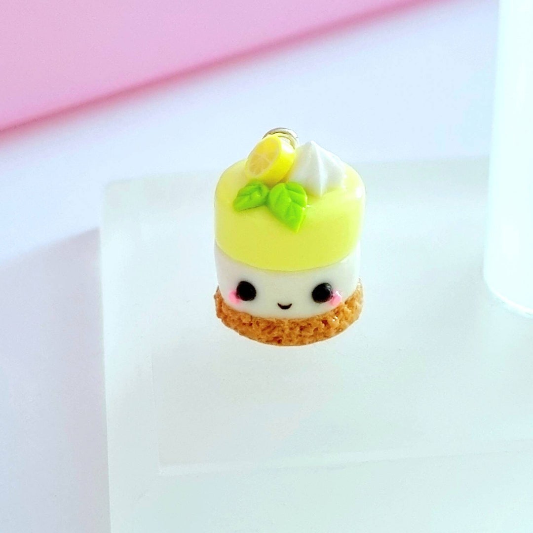 Kawaii Lemon Cheesecake Polymer Clay Charm, Miniature Food Keyring Etsy