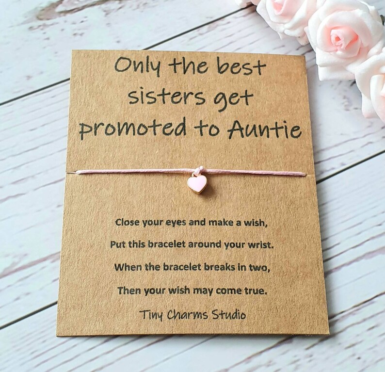 Keepsake Gift Gift For Auntie Gift For Sister Only The Best Sisters Get Promoted To Auntie Wish Bracelet Baby Shower Gift Charm Bracelets Bracelets Xn Kopsch Orthopdie 7nb De
