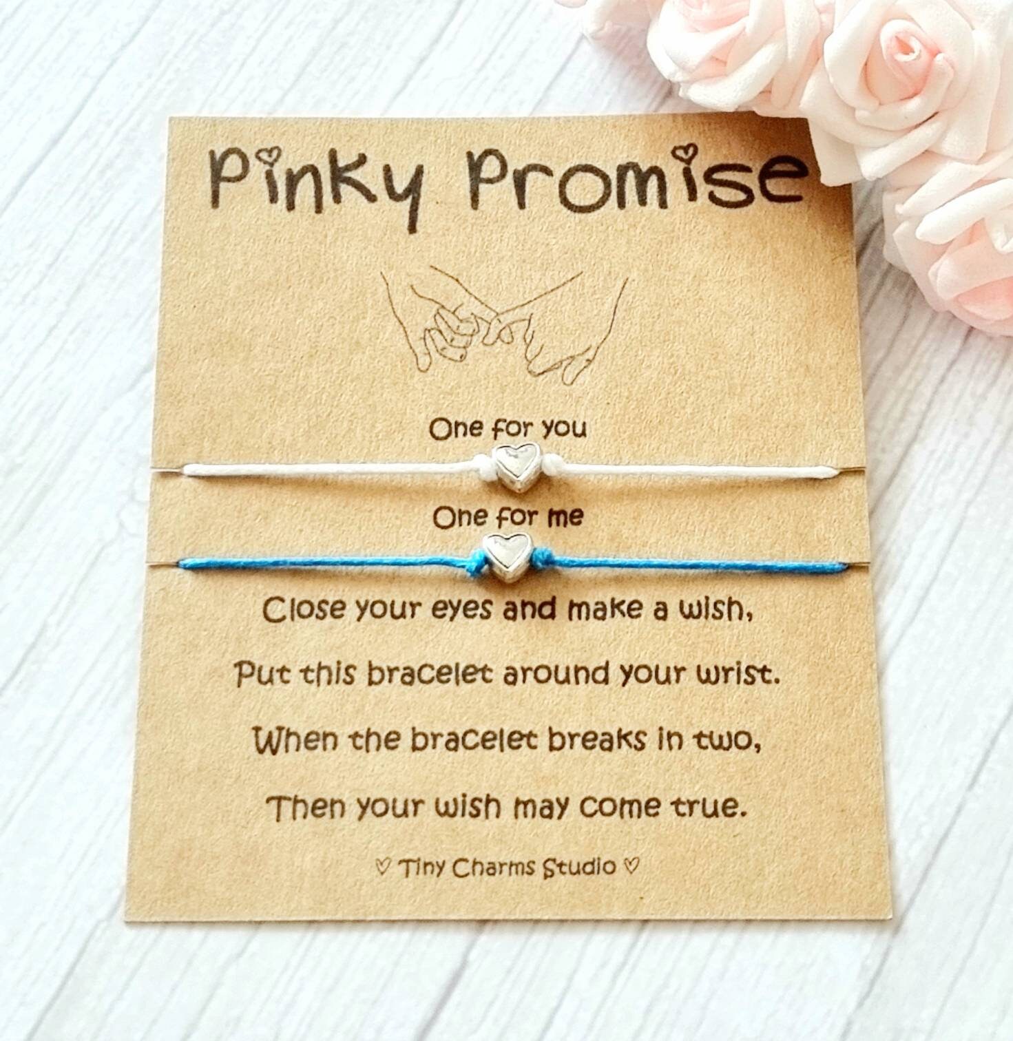 Pinky Promise Armbänder – 2 Stück, Verstellbar, Freundschafts-/Paararmbänder Mit Morse-Code