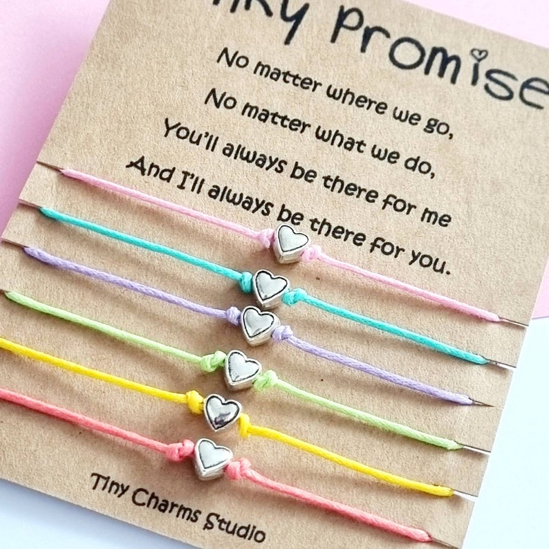 Ensemble de 6 bracelets Pinky Promise, ensemble cadeau damitié BFF Best Friends, bracelets assortis image 7