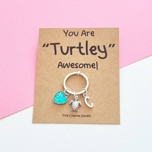 You Are Turtley Awesome Turtle Keyring, Personalised Turtle Keyring, Sea Turtle Keyring, Valentines Gift