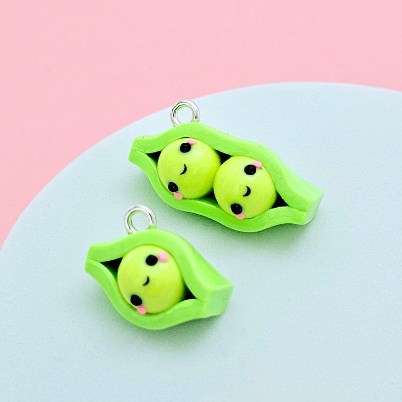 You Make Me Hap-pea Kawaii Pea Pod Keychain Charm image 7