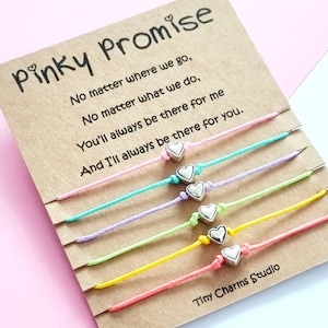 Ensemble de 6 bracelets Pinky Promise, ensemble cadeau damitié BFF Best Friends, bracelets assortis image 5