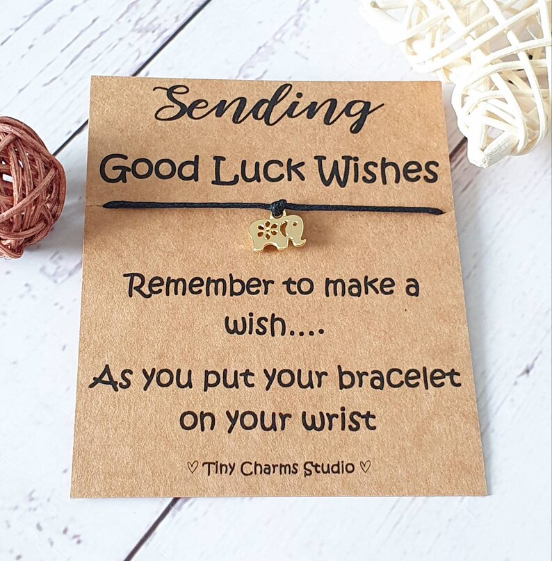 Sending Good Luck Wishes Wish Bracelet Elephant charm | Etsy