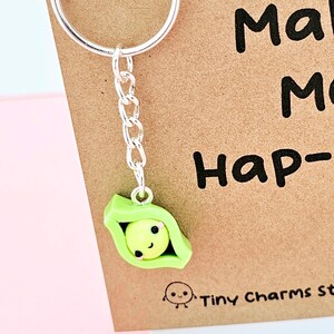 You Make Me Hap-pea Kawaii Pea Pod Keychain Charm image 8