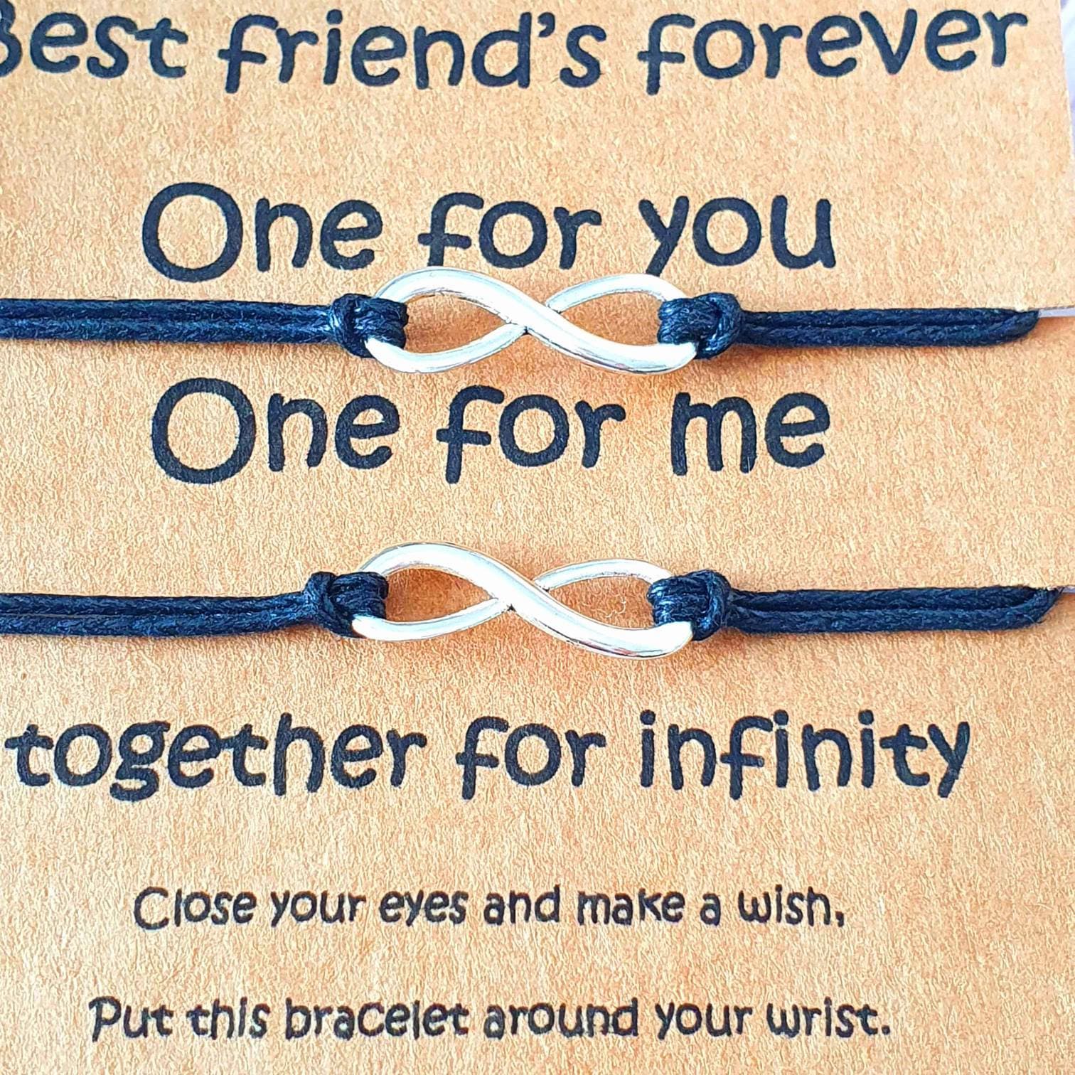 Friend Gift, 2 Infinity Bracelets Or Anklets, Charm, Friendship, Bridesmaid  Gifts, Sister on Luulla
